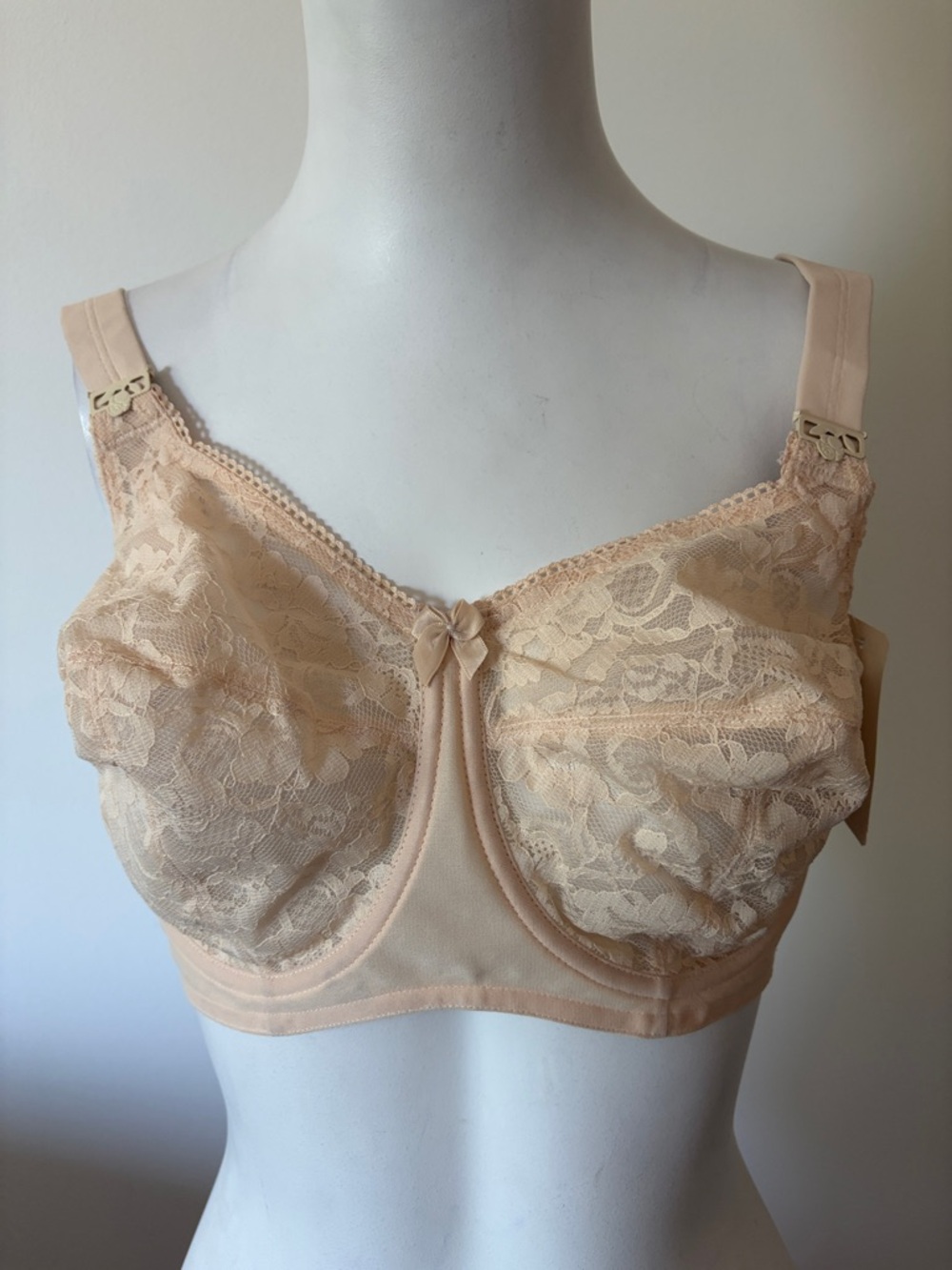 Goddess  Revelation Peach Lace Full-Cup Underwire Bra Size 34E